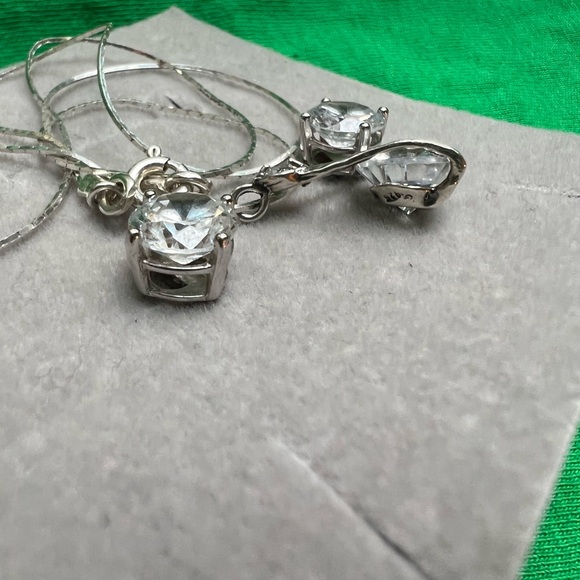 925 silver chain and earrings set, 17 inch long, - Picture 9 of 10